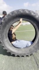 Woman Flips Over While Rolling Inside Tire