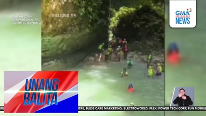 Tour guide, sugatan matapos mabagsakan ng bato sa Kawasan Falls | Unang Balita