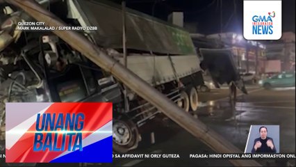 Isa, patay matapos sumalpok ang isang wing van sa isang poste sa Mindanao-Congressional Intersection | Unang Balita