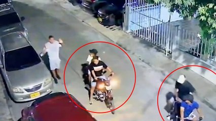 Violento atraco de motociclistas en plena restricción de parrillero en Cartagena