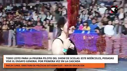 Todo listo para la prueba piloto del Show de Scolas este miércoles, Posadas vive el ensayo general por primera vez en la Cascada
