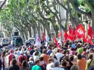 greve  retraite  et lycée  a perpignan  22 mai 2008