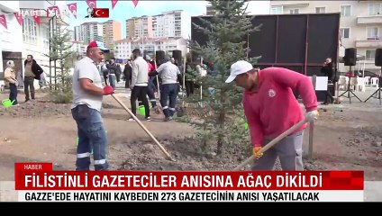 Filistinli gazeteciler anısına ağaç dikildi: Gazze'de hayatını kaybeden 273 gazetecinin anısı yaşatılacak
