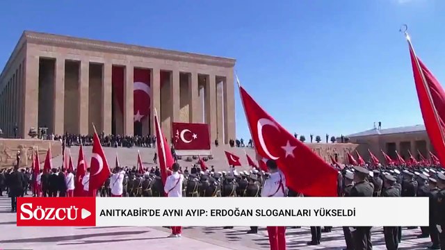 Anıtkabir'de aynı ayıp: Erdoğan sloganları yükseldi