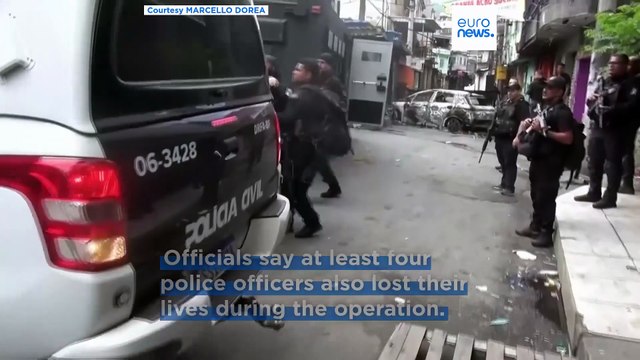Brazil police raid on Rio drug trafficking gang leaves at least 64 people dead