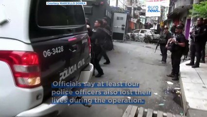 Brazil police raid on Rio drug trafficking gang leaves at least 64 people dead