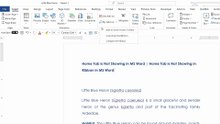 Home Tab is Not Showing in MS Word