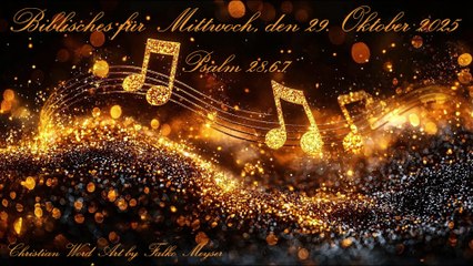 Biblisches für Mittwoch, den 29. Oktober 2025, zu Psalm 28,6.7