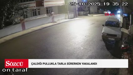 Çaldığı pullukla tarla sürerken yakalandı