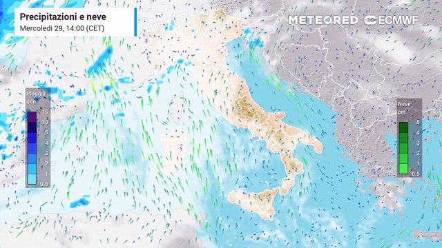 Piogge previste giovedì e nel fine settimana
