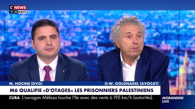 Gros accrochage ce matin sur le plateau de Morandini Live à propos de la bourde de M6 quand un des invités affirme « qu’il y a peut-être des otages palestiniens détenus par Israël : Vous n’avez aucun argument ! C’est un naufrage ! - VIDEO