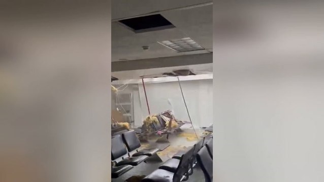 Roof torn off airport as Hurricane Melissa batters Jamaica