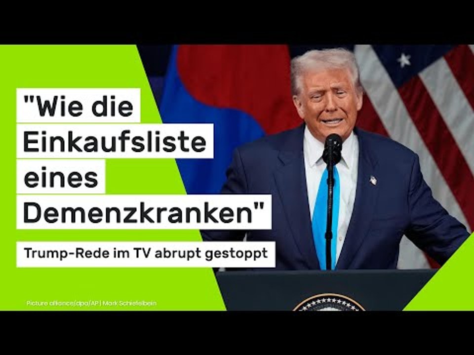 'Wie die Einkaufsliste eines Demenzkranken': Trump-Rede im TV abrupt gestoppt