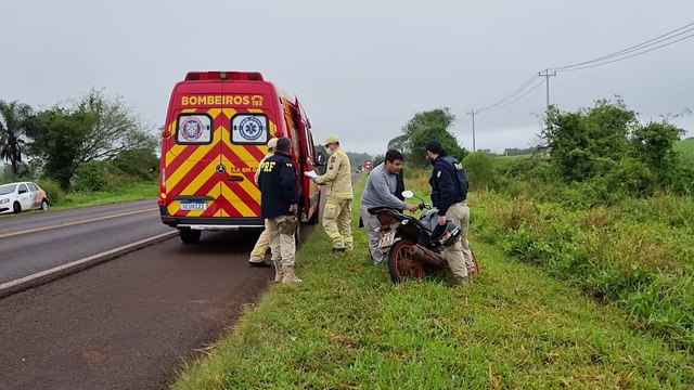 Motociclista fica ferido após sofrer queda na BR-369 em Cascavel