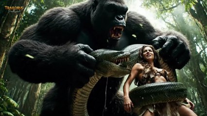King Kong’s Battle with the Giant Python to Save a Woman