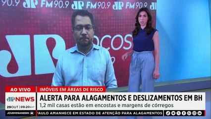 Mais de mil famílias em BH estão em área de risco para chuvas e deslizamentos