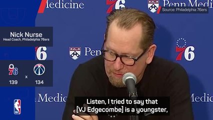 76ers rookie Edgecombe needs time to adjust to NBA schedule - Nurse