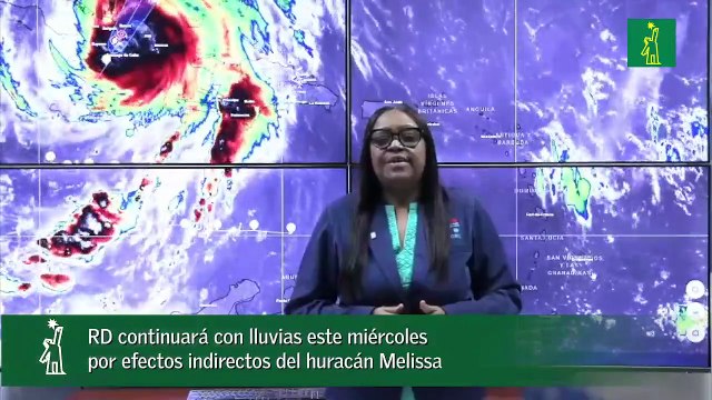 RD continuará con lluvias este miércoles por efectos indirectos del huracán Melissa