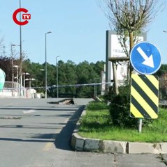 Ümraniye'de istinat duvarı yıkıldı, yol çöktü