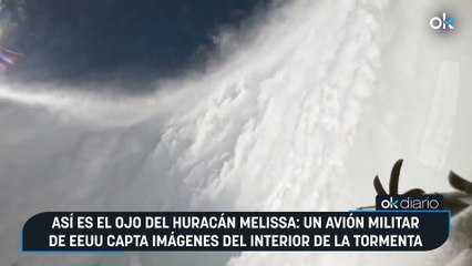 Así es el ojo del huracán Melissa: un avión militar de EEUU capta imágenes del interior de la tormenta