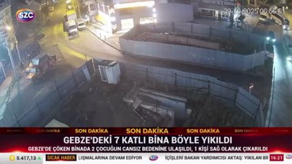 Gebze'deki 7 katlı bina böyle yıkıldı