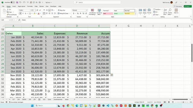 Create a dynamic chart using the scroll bar in Excel - Excel Tips and Tricks