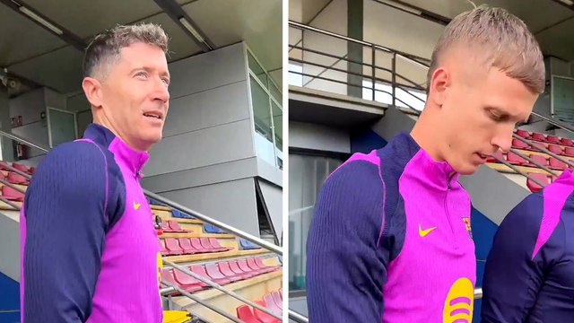 Robert Lewandowski y Dani Olmo regresan a los entrenamientos con el Barcelona