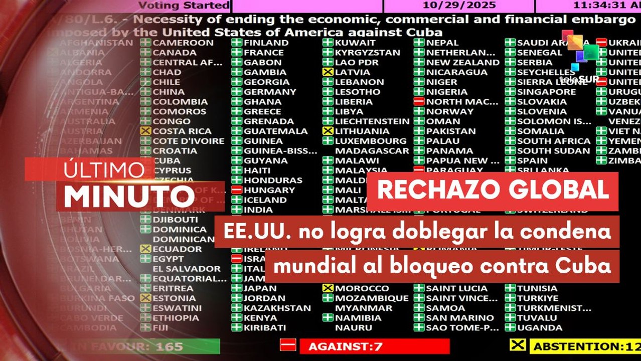 Mayoría global condena bloqueo a Cuba