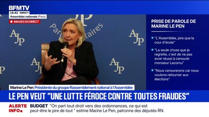 "J'ai le sentiment qu'on cherche à m'écarter de l'élection présidentielle", affirme Marine Le Pen à propos de sa condamnation à une peine inéligibilité