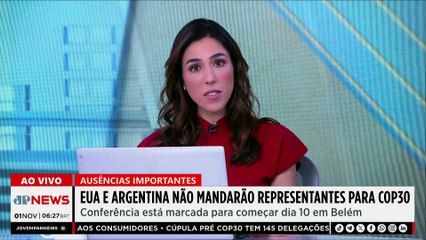 EUA e Argentina não mandarão representantes para a COP30 no Brasil