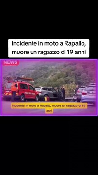 Incidente in moto a Rapallo, muore un ragazzo di 19 anni