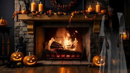 Halloween Fireplace: 🎃 The spectre dressed in white 👻