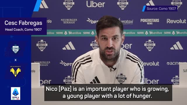 Fabregas compares Nico Paz to Messi and Kane