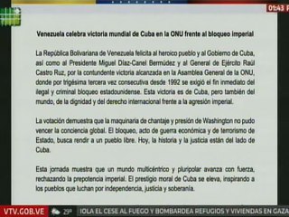 Comunicado | Venezuela celebra victoria mundial de Cuba en la ONU frente al bloqueo imperial