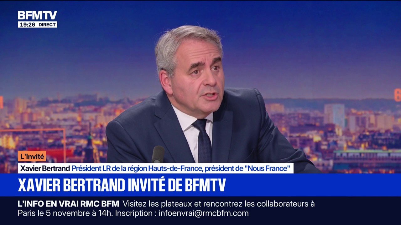 Nicolas Sarkozy incarcéré: "Depuis 10 jours, je pense à lui tous les jours", affirme Xavier Bertrand