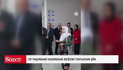 70 yaşındaki kadının Cumhuriyet Bayramı'nda okuduğu şiir sosyal medyada beğeni topladı