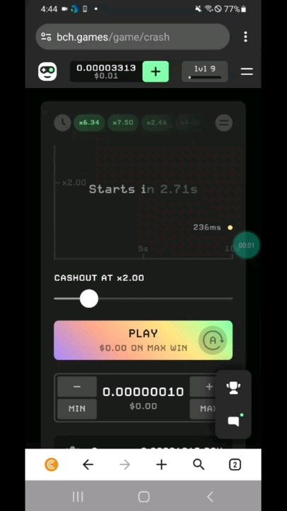 Intentando ganar 0.0003 bch en 1 apuesta
