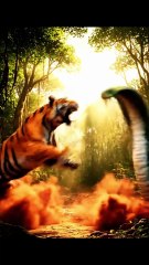 “Tiger vs Snake – The Unexpected Ending 😱🐅🐍” #shorts #tiger #snake #wildlife #animalfight #jungle