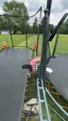 Man Gets Stuck in Net While Jumping on Trampoline