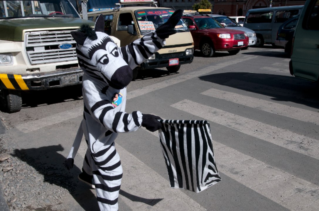 En la otra orilla | Así son las cebras que controlan el tráfico en La Paz, Bolivia
