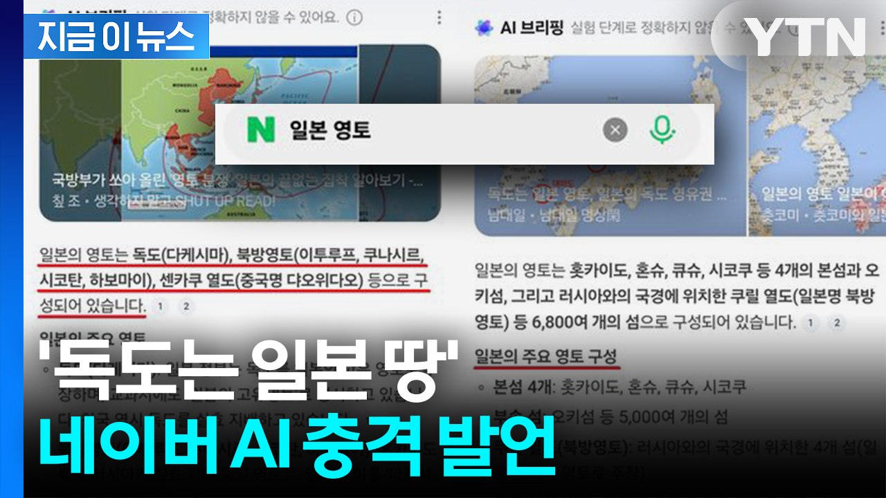 "독도는 일본 영토"라던 AI... 네이버 "즉시 시정조치" [지금이뉴스] / YTN