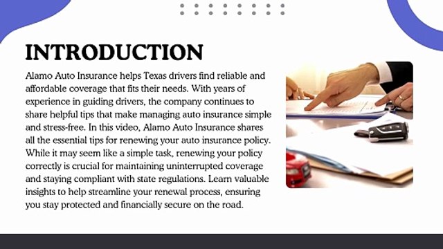 Alamo Auto Insurance Shares 5 Tips to Make Auto Policy Renewal Easier