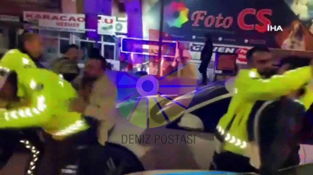 Aksaray’da alkollü sürücü ve yakınlarından trafik polisine yumruklu saldırı!