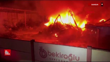 Samsun'da geri dönüşüm tesisindeki yangın 3,5 saatte kontrol altına alındı