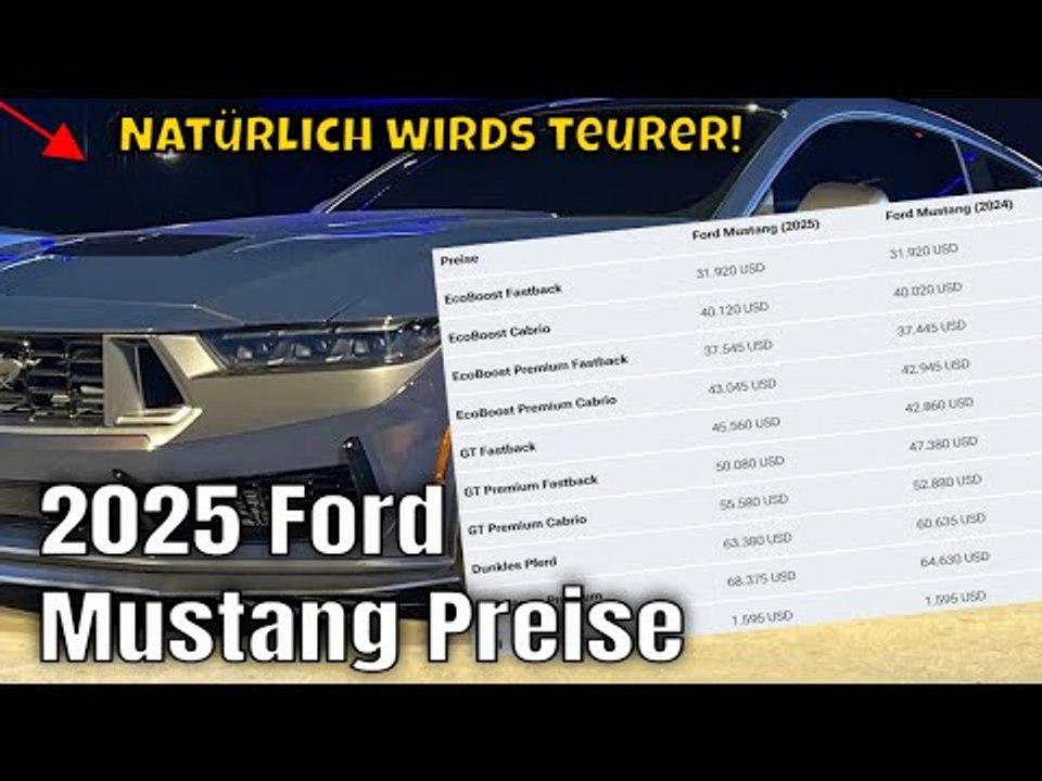 Ford Mustang 2025: Preisschock wegen minimaler Änderungen? | die Fakten