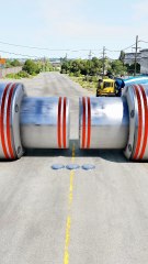 Mixed Color Cement Truck & City Buses vs Bollards Crash Test || #beamngdrive #bus