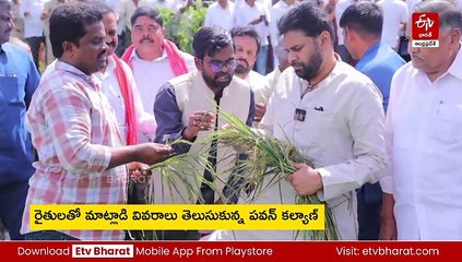 తుపాను ప్రభావిత ప్రాంతాల్లో పవన్​ కల్యాణ్​ పర్యటన - రైతుల నుంచి వివరాలు సేకరణ