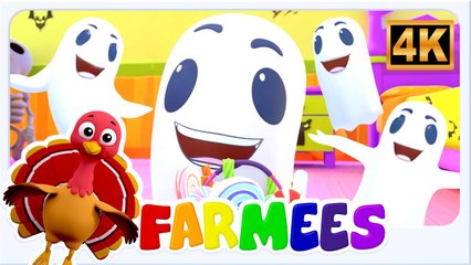 4K Five Little Ghost by Farmees | Halloween Nursery Rhymes & Kids Songs