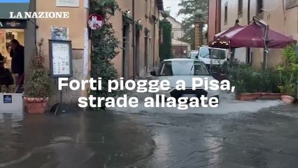 Forti piogge a Pisa, strade allagate