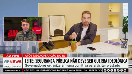 Eduardo Leite oferece apoio do RS ao RJ e critica guerra ideológica na segurança
